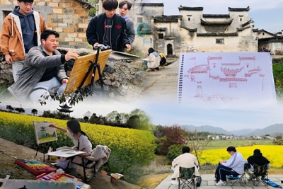 “定格春日美，‘艺’起古镇行”——艺术设计学院写生实践活动